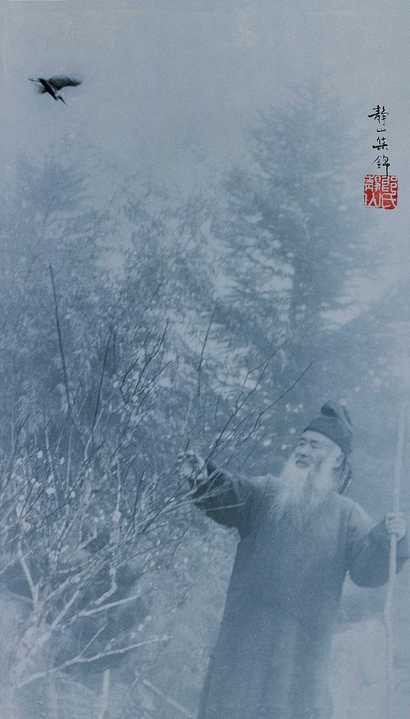 郎静山 大千赏花